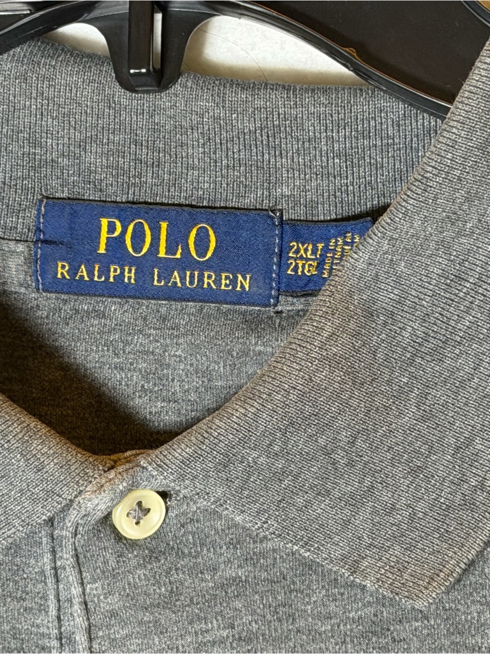 Polo Ralph Lauren Men's 2XLT Big & Tall Classic Fit Short Sleeve Polo Shirt Grey